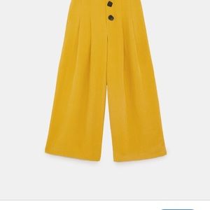 Zara flowing linen mustard pants